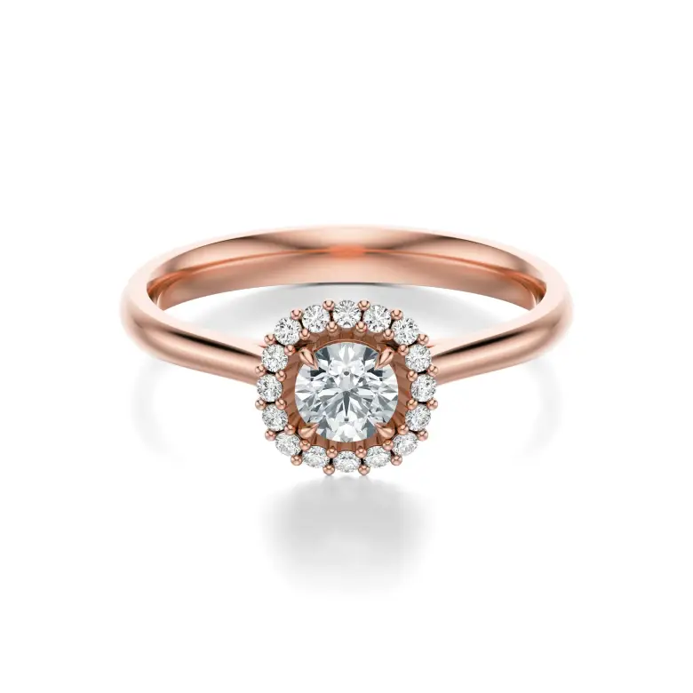 Pierścionek z różowego złota z diamentami